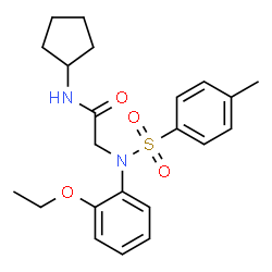 ChemSpider 2D Image | N-Cyclopentyl-N~2~-(2-ethoxyphenyl)-N~2~-[(4-methylphenyl)sulfonyl]glycinamide | C22H28N2O4S