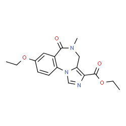 ChemSpider 2D Image | Ethyl 8-ethoxy-5-methyl-6-oxo-5,6-dihydro-4H-imidazo[1,5-a][1,4]benzodiazepine-3-carboxylate | C17H19N3O4