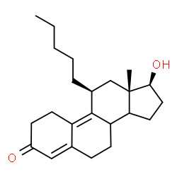 ChemSpider 2D Image | (8xi,11beta,14xi,17beta)-17-Hydroxy-11-pentylestra-4,9-dien-3-one | C23H34O2