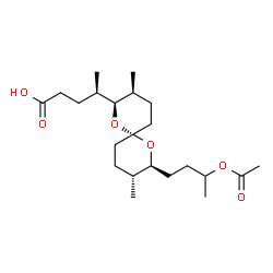 ChemSpider 2D Image | (4R)-4-[(2R,3S,6R,8S,9R)-8-(3-Acetoxybutyl)-3,9-dimethyl-1,7-dioxaspiro[5.5]undec-2-yl]pentanoic acid | C22H38O6