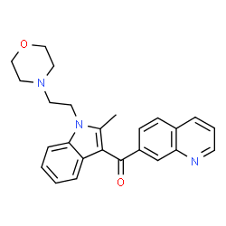 ChemSpider 2D Image | {2-Methyl-1-[2-(4-morpholinyl)ethyl]-1H-indol-3-yl}(7-quinolinyl)methanone | C25H25N3O2