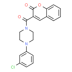 ChemSpider 2D Image | 3-{[4-(3-Chlorophenyl)-1-piperazinyl]carbonyl}-2H-chromen-2-one | C20H17ClN2O3