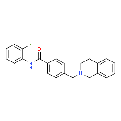 ChemSpider 2D Image | 4-(3,4-Dihydro-2(1H)-isoquinolinylmethyl)-N-(2-fluorophenyl)benzamide | C23H21FN2O