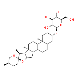 ChemSpider 2D Image | (3beta,8xi,9xi,14xi,16xi,17xi,25R)-Spirost-5-en-3-yl beta-D-glucopyranoside | C33H52O8