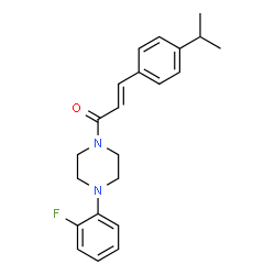 ChemSpider 2D Image | (2E)-1-[4-(2-Fluorophenyl)-1-piperazinyl]-3-(4-isopropylphenyl)-2-propen-1-one | C22H25FN2O