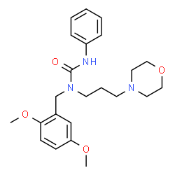 ChemSpider 2D Image | 1-(2,5-Dimethoxybenzyl)-1-[3-(4-morpholinyl)propyl]-3-phenylurea | C23H31N3O4