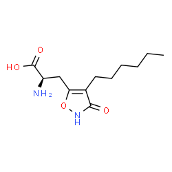 ChemSpider 2D Image | 3-(4-Hexyl-3-oxo-2,3-dihydro-1,2-oxazol-5-yl)-D-alanine | C12H20N2O4