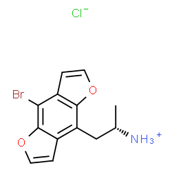 ChemSpider 2D Image | (2S)-1-(8-Bromofuro[2,3-f][1]benzofuran-4-yl)-2-propanaminium chloride | C13H13BrClNO2