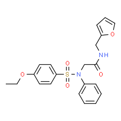 ChemSpider 2D Image | N~2~-[(4-Ethoxyphenyl)sulfonyl]-N-(2-furylmethyl)-N~2~-phenylglycinamide | C21H22N2O5S