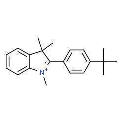 ChemSpider 2D Image | 1,3,3-Trimethyl-2-[4-(2-methyl-2-propanyl)phenyl]-3H-indolium | C21H26N