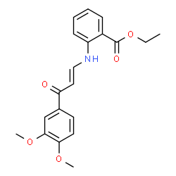 ChemSpider 2D Image | Ethyl 2-{[(1E)-3-(3,4-dimethoxyphenyl)-3-oxo-1-propen-1-yl]amino}benzoate | C20H21NO5