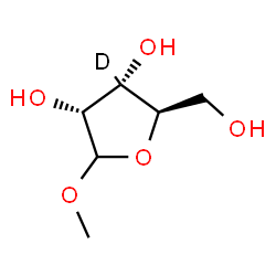 ChemSpider 2D Image | Methyl D-(C~3~-~2~H)ribofuranoside | C6H11DO5