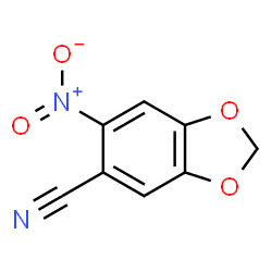 ChemSpider 2D Image | 6-Nitro-1,3-benzodioxole-5-carbonitrile | C8H4N2O4