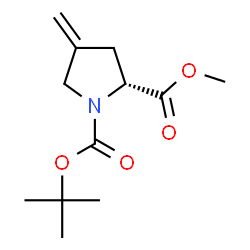 ChemSpider 2D Image | 1-tert-butyl 2-methyl (2R)-4-methylidenepyrrolidine-1,2-dicarboxylate | C12H19NO4
