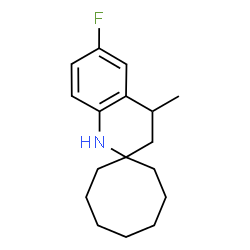 ChemSpider 2D Image | 6'-Fluoro-4'-methyl-3',4'-dihydro-1'H-spiro[cyclooctane-1,2'-quinoline] | C17H24FN