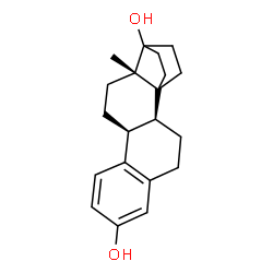 ChemSpider 2D Image | (8alpha,14xi,17xi)-14,21-Cyclo-19-norpregna-1,3,5(10)-triene-3,17-diol | C20H26O2