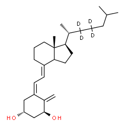 ChemSpider 2D Image | (1S,3R,5Z,7E,14xi)-(22,22,23,23-~2~H_4_)-9,10-Secocholesta-5,7,10-triene-1,3-diol | C27H40D4O2