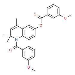 ChemSpider 2D Image | 1-(3-methoxybenzoyl)-2,2,4-trimethylquinolin-6-yl 3-methoxybenzoate | C28H27NO5