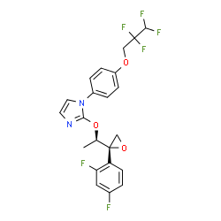 ChemSpider 2D Image | 2-{(1R)-1-[(2S)-2-(2,4-Difluorophenyl)-2-oxiranyl]ethoxy}-1-[4-(2,2,3,3-tetrafluoropropoxy)phenyl]-1H-imidazole | C22H18F6N2O3