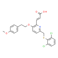 ChemSpider 2D Image | (2E)-3-(6-{[(2,6-Dichlorophenyl)sulfanyl]methyl}-3-[2-(4-methoxyphenyl)ethoxy]-2-pyridinyl)acrylic acid | C24H21Cl2NO4S