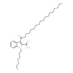 ChemSpider 2D Image | 1-Heptyl-3-stearoyl-1H-indole-2-carboxylic acid | C34H55NO3