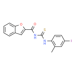 ChemSpider 2D Image | 3-(1-BENZOFURAN-2-CARBONYL)-1-(4-IODO-2-METHYLPHENYL)THIOUREA | C17H13IN2O2S