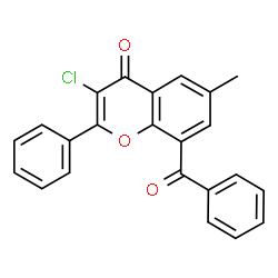 ChemSpider 2D Image | 8-Benzoyl-3-chloro-6-methyl-2-phenyl-4H-chromen-4-one | C23H15ClO3