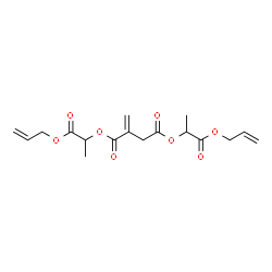 ChemSpider 2D Image | Bis[1-(allyloxy)-1-oxo-2-propanyl] 2-methylenesuccinate | C17H22O8