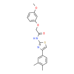 ChemSpider 2D Image | N-[4-(3,4-Dimethylphenyl)-1,3-thiazol-2-yl]-2-(3-methoxyphenoxy)acetamide | C20H20N2O3S