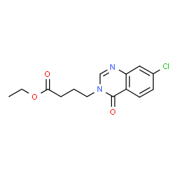 ChemSpider 2D Image | Ethyl 4-(7-chloro-4-oxo-3(4H)-quinazolinyl)butanoate | C14H15ClN2O3