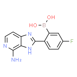 ChemSpider 2D Image | [2-(4-Amino-3H-imidazo[4,5-c]pyridin-2-yl)-5-fluorophenyl]boronic acid | C12H10BFN4O2