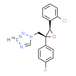 ChemSpider 2D Image | 1-{[(2S,3R)-3-(2-Chlorophenyl)-2-(4-fluorophenyl)-2-oxiranyl]methyl}(3-~14~C)-1H-1,2,4-triazole | C1614CH13ClFN3O