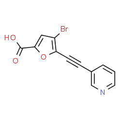 ChemSpider 2D Image | 4-Bromo-5-(3-pyridinylethynyl)-2-furoic acid | C12H6BrNO3