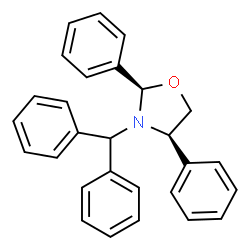 ChemSpider 2D Image | (2R,4R)-3-(Diphenylmethyl)-2,4-diphenyl-1,3-oxazolidine | C28H25NO