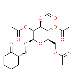 ChemSpider 2D Image | [(1S)-2-Oxocyclohexyl]methyl 2,3,4,6-tetra-O-acetyl-beta-D-glucopyranoside | C21H30O11