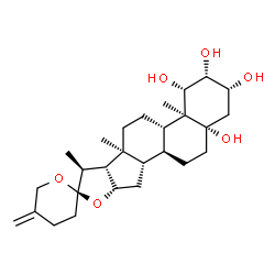 ChemSpider 2D Image | (1beta,2beta,3beta,5beta)-Spirost-25(27)-en-1,2,3,5-tetrol | C27H42O6