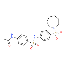 ChemSpider 2D Image | N-(4-{[4-(1-Azepanylsulfonyl)phenyl]sulfamoyl}phenyl)acetamide | C20H25N3O5S2