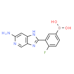 ChemSpider 2D Image | [3-(6-Amino-1H-imidazo[4,5-c]pyridin-2-yl)-4-fluorophenyl]boronic acid | C12H10BFN4O2