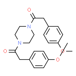 ChemSpider 2D Image | 1,1'-(1,4-Piperazinediyl)bis[2-(4-methoxyphenyl)ethanone] | C22H26N2O4