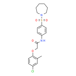 ChemSpider 2D Image | N-[4-(1-Azepanylsulfonyl)phenyl]-2-(4-chloro-2-methylphenoxy)acetamide | C21H25ClN2O4S