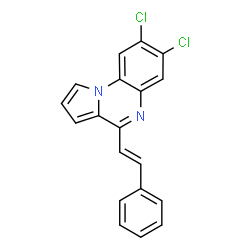 ChemSpider 2D Image | 7,8-Dichloro-4-[(E)-2-phenylvinyl]pyrrolo[1,2-a]quinoxaline | C19H12Cl2N2