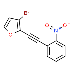 ChemSpider 2D Image | 3-Bromo-2-[(2-nitrophenyl)ethynyl]furan | C12H6BrNO3