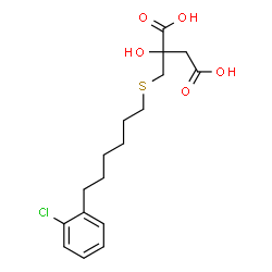ChemSpider 2D Image | 2-({[6-(2-Chlorophenyl)hexyl]sulfanyl}methyl)-2-hydroxysuccinic acid | C17H23ClO5S