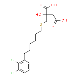 ChemSpider 2D Image | 2-({[6-(2,3-Dichlorophenyl)hexyl]sulfanyl}methyl)-2-hydroxysuccinic acid | C17H22Cl2O5S