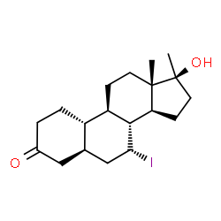 ChemSpider 2D Image | (5alpha,7alpha,17beta)-17-Hydroxy-7-iodo-17-methylestran-3-one | C19H29IO2