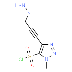 ChemSpider 2D Image | 4-(3-Hydrazino-1-propyn-1-yl)-1-methyl-1H-1,2,3-triazole-5-sulfonyl chloride | C6H8ClN5O2S