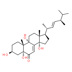 ChemSpider 2D Image | (3beta,5alpha,22E)-3,5,9,14-Tetrahydroxyergosta-7,22-dien-6-one | C28H44O5