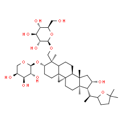 ChemSpider 2D Image | (3beta,5xi,9beta,16beta)-3-(alpha-L-Arabinopyranosyloxy)-16-hydroxy-22,25-epoxy-9,19-cyclolanostan-28-yl beta-D-glucopyranoside | C41H68O13
