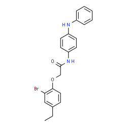ChemSpider 2D Image | N-(4-Anilinophenyl)-2-(2-bromo-4-ethylphenoxy)acetamide | C22H21BrN2O2