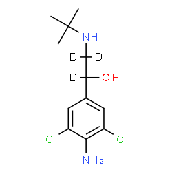 ChemSpider 2D Image | 1-(4-Amino-3,5-dichlorophenyl)-2-[(2-methyl-2-propanyl)amino](~2~H_3_)ethanol | C12H15D3Cl2N2O